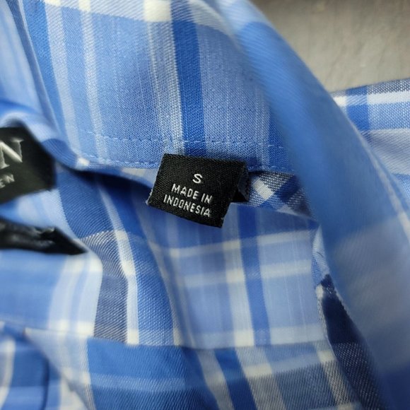 Ralph Lauren Mens S Shirt Black Label Button Down Blue Plaid Soft Washed Stretch - Picture 6 of 11